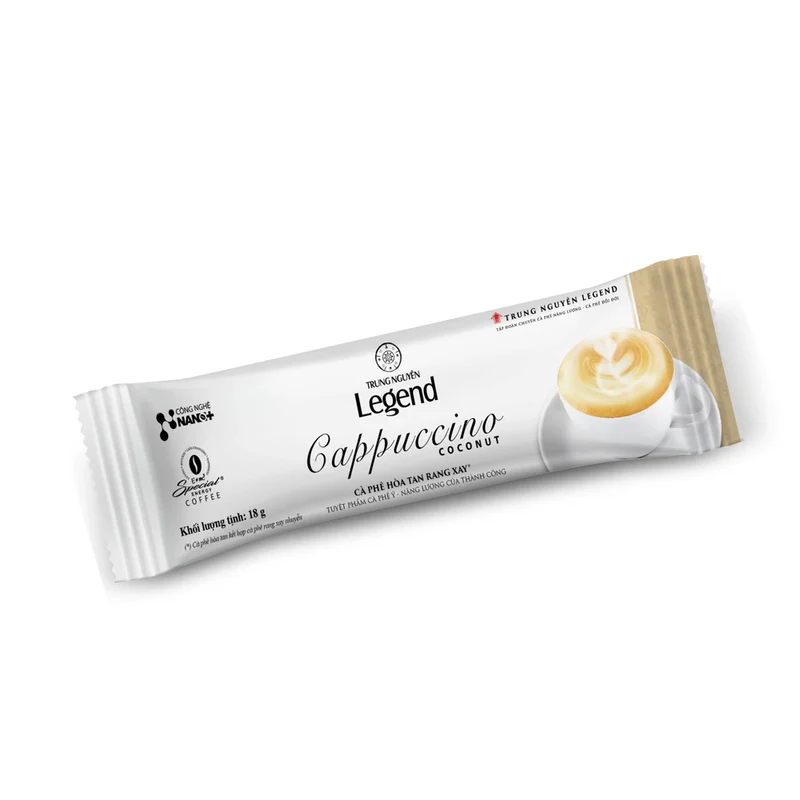 Trung Nguyen Legend Cappuccino Coconut 3in1 - 1 box (12 sachets x 18g) 216gr kopi sachet instant capucino premium vietnam 2